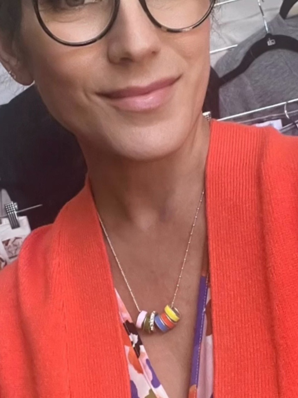 CAbi charm necklace - charm rings are removable.